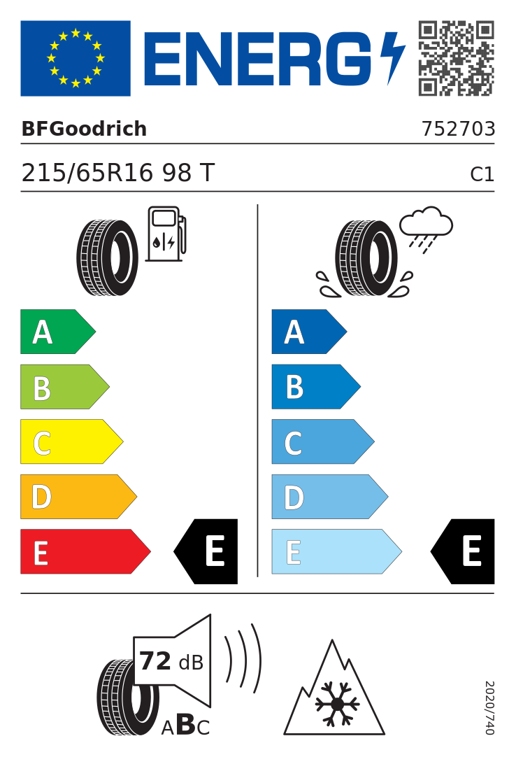 Etykieta opony BFGoodrich TRAIL-TERRAIN T/A 215/65R16 98T