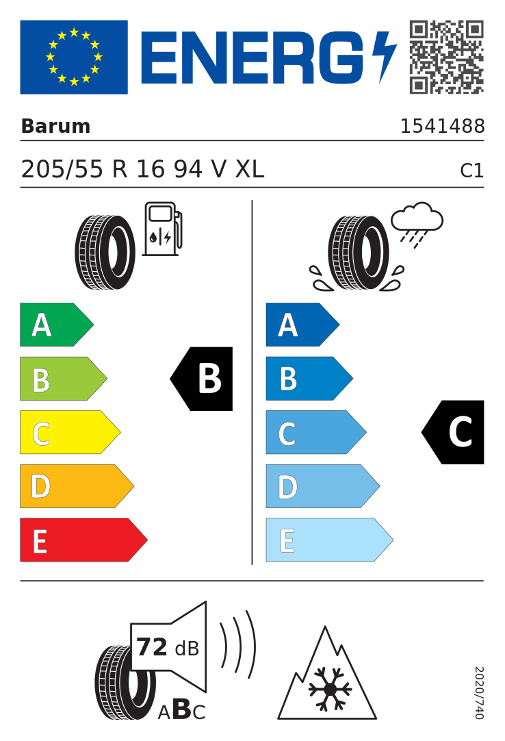 Etykieta opony Barum POLARIS 6 205/55R16 94V XL