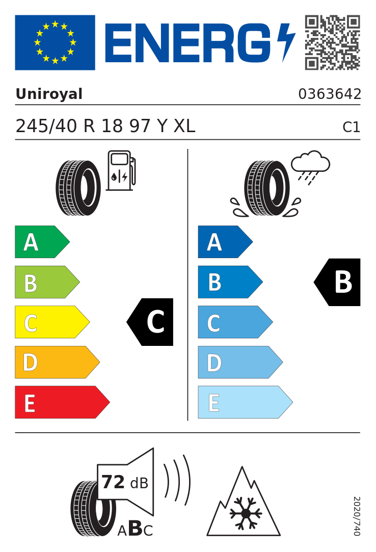 Etykieta opony Uniroyal AllSeasonExpert 3 245/40R18 97Y XL