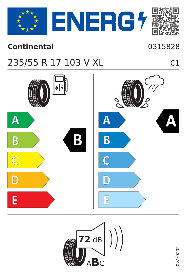 Etykieta opony Continental ContiEcoContact 5 235/55R17 103V XL