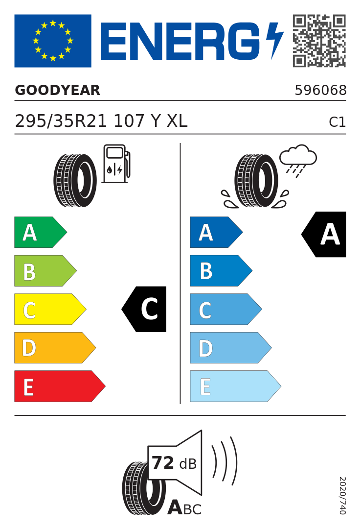 Etykieta opony Goodyear EAGLE F1 ASYMMETRIC 6 295/35R21 107Y XL