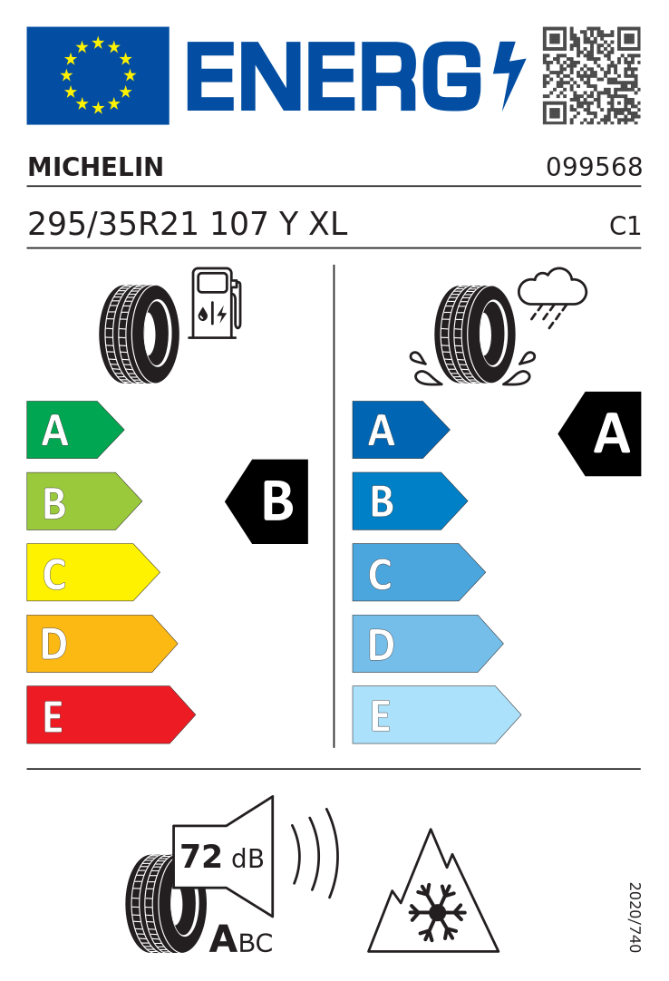 Etykieta opony Michelin CROSSCLIMATE 3 SPORT 295/35R21 107Y XL