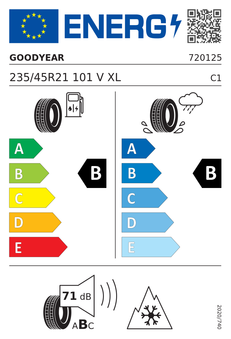Etykieta opony Goodyear ULTRAGRIP PERFORMANCE 3 235/45R21 101V XL