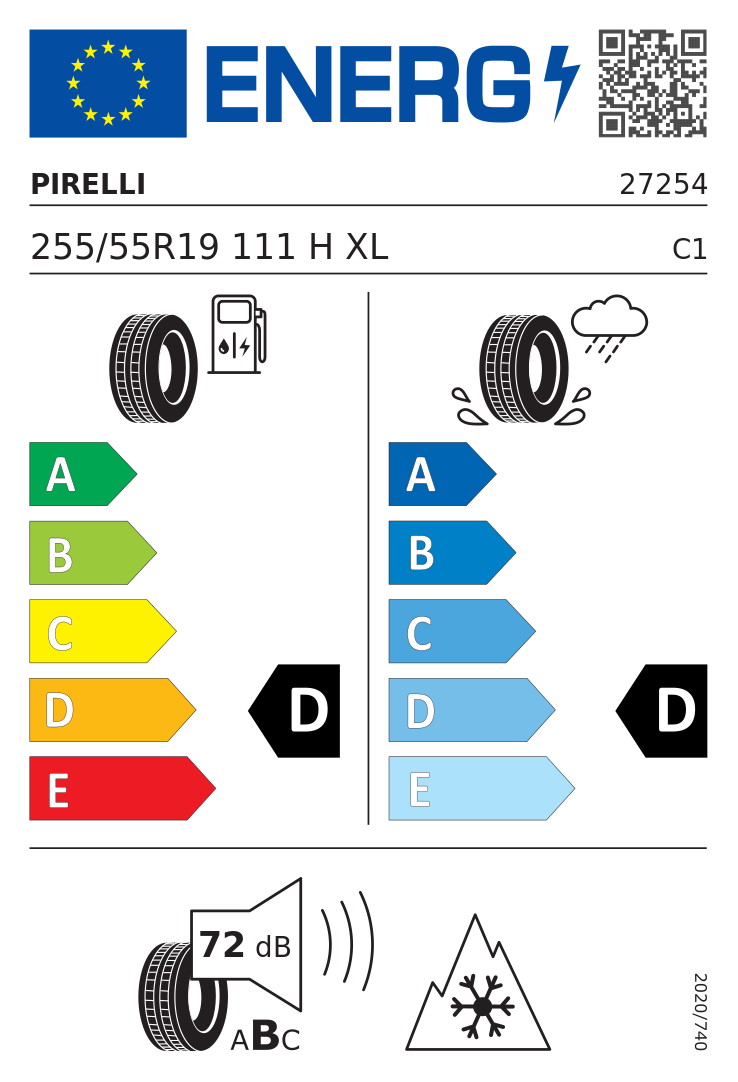 Etykieta opony Pirelli Scorpion A/T Plus 255/55R19 111H XL