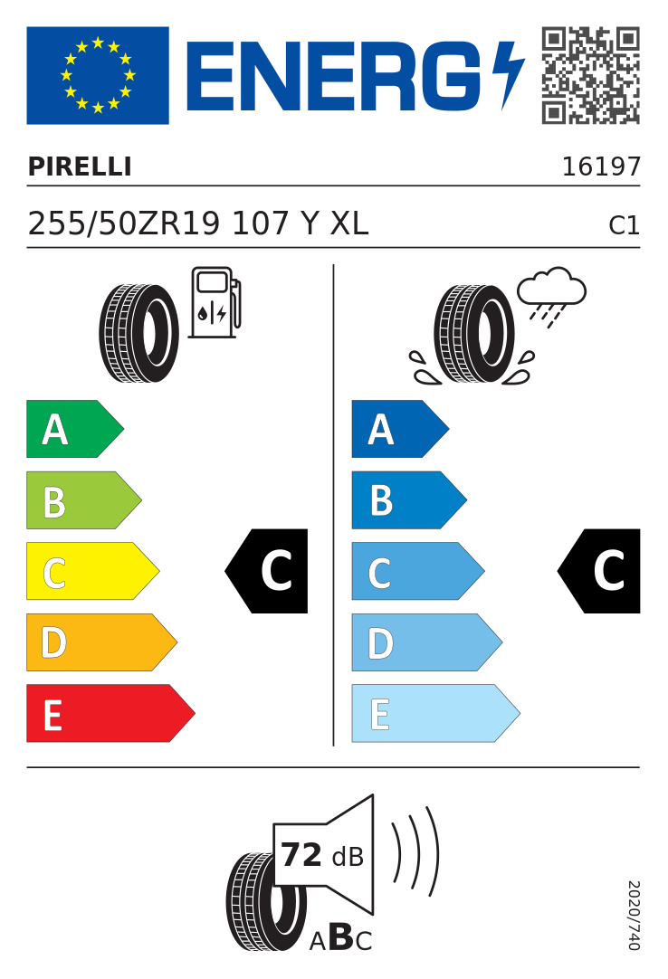Etykieta opony Pirelli Scorpion Zero 255/50R19 107Y XL