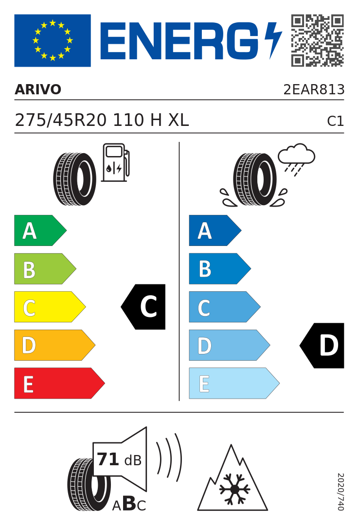 Etykieta opony Arivo Winmaster ProX ARW 5 275/45R20 110H XL